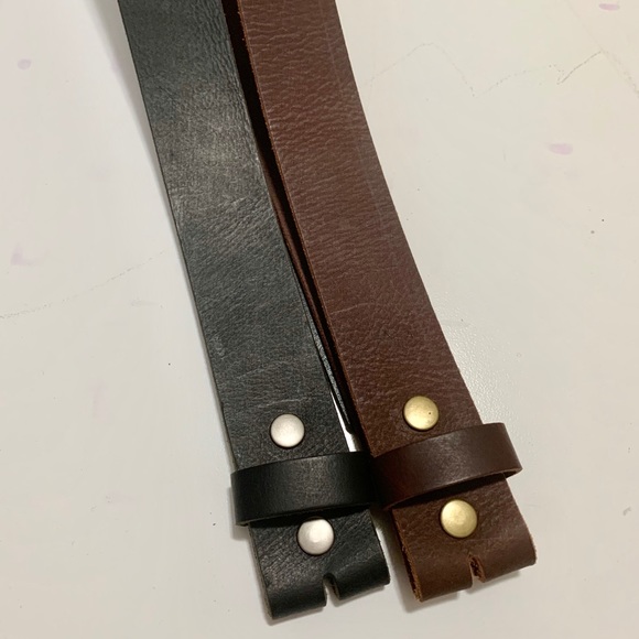GENUINE BUFFALO LEATHER BELT IN BROWN & BLACK - Picture 3 of 3